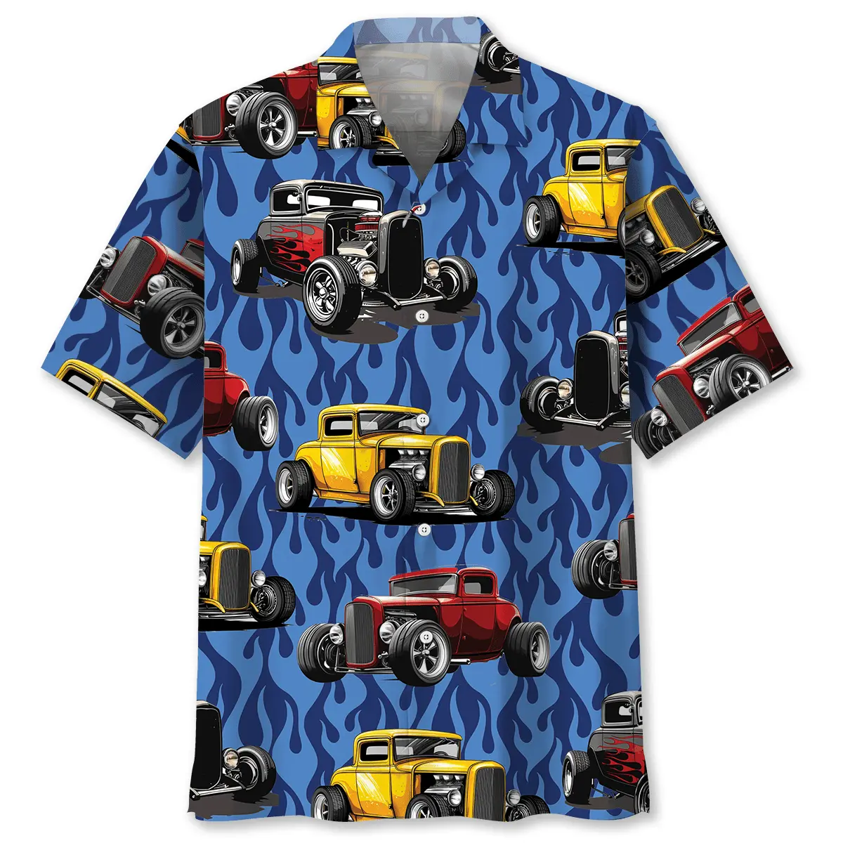 hot-rod-blue-fire-hawaiian-shirt