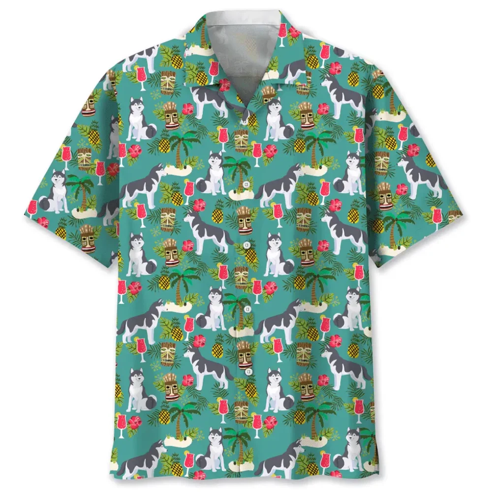 Husky Hawaiian Beach Hawaiian Shirt HWBN2762146 - Beltina