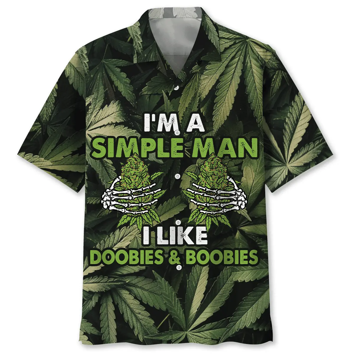 i-am-a-simple-man-i-like-doobies-boobies-hawaiian-shirt
