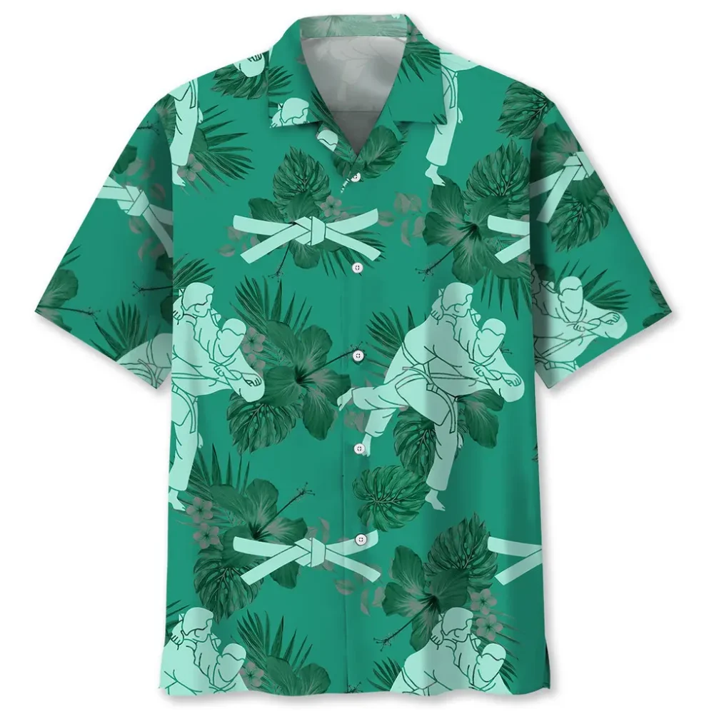 Judo Kelly Green Hawaiian Shirt HWBN2762508 - Beltina