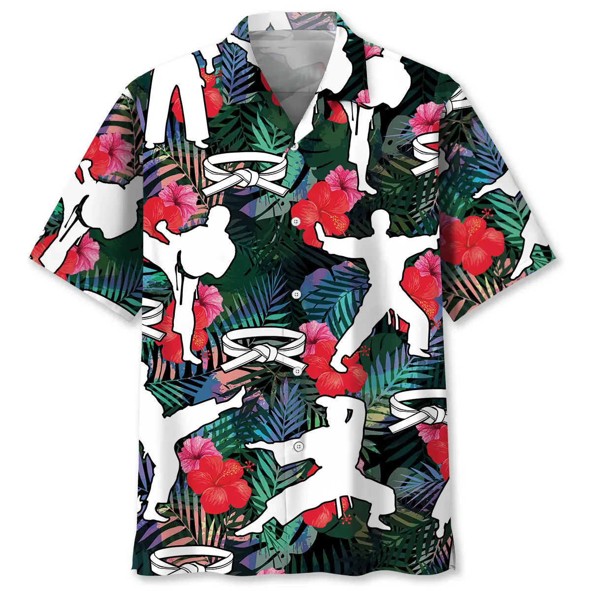 karate-tropical-flower-hawaiian-shirt