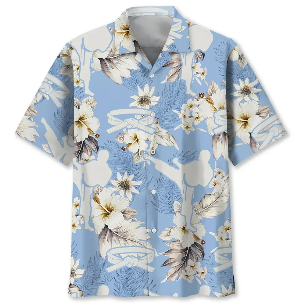 Karate White Flower Hawaiian Shirt HWBN2762528 - Beltina