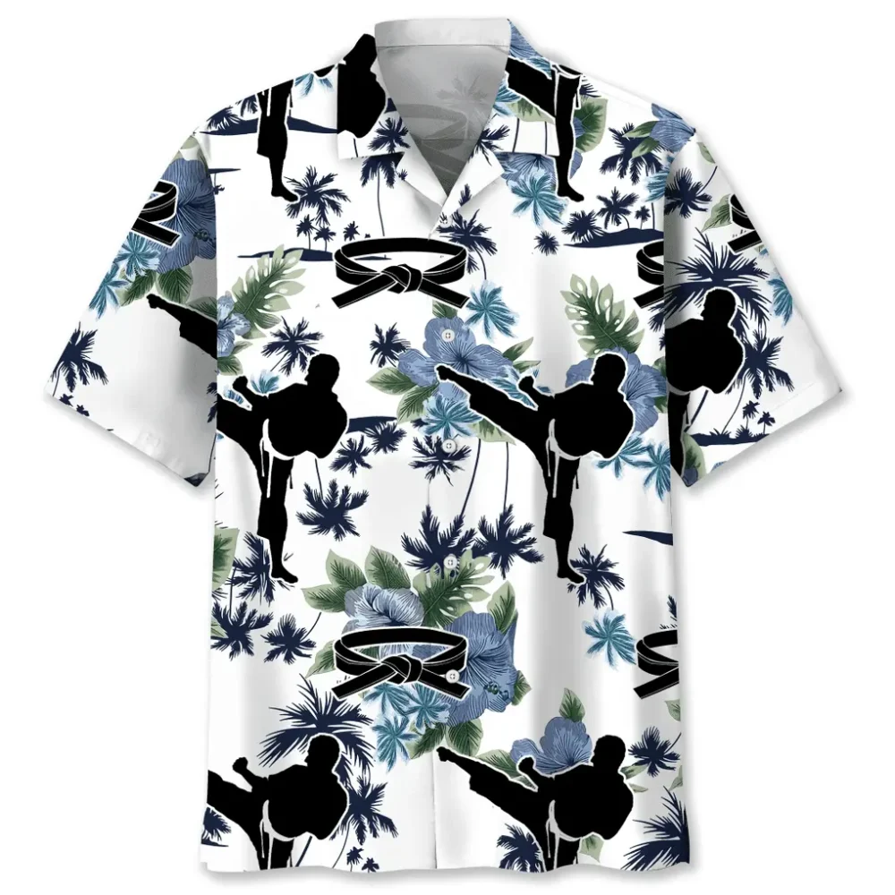 Karate White Nature Hawaiian Shirt HWBN2762529 - Beltina