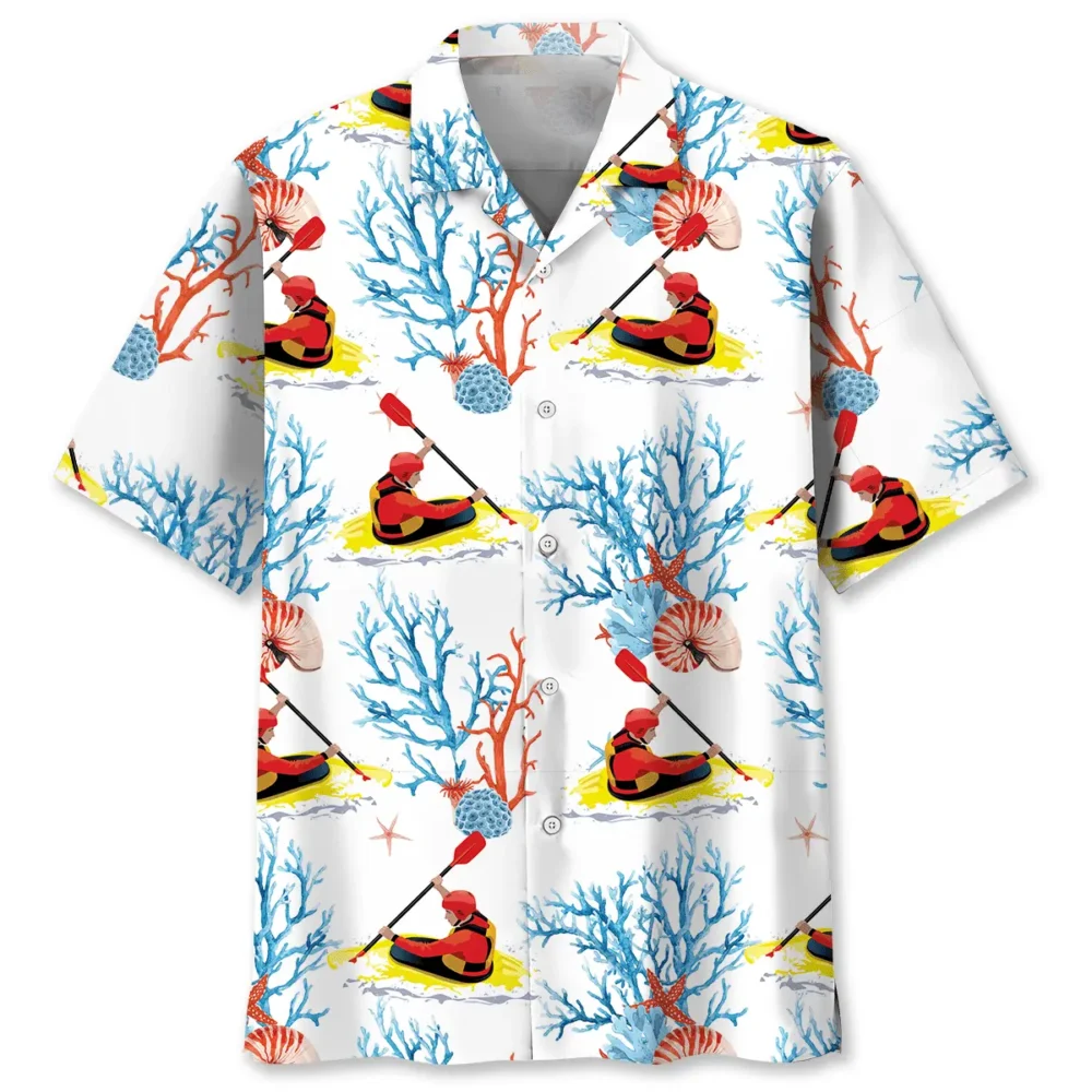 Kayaking White Hawaiian Shirt HWBN2762775 - Beltina