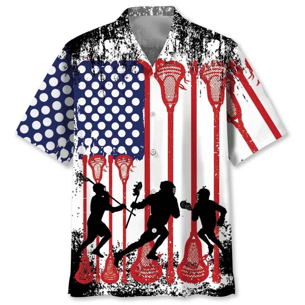 Lacrosse American Flag Hawaiian Shirt HWBN2762978 - Beltina