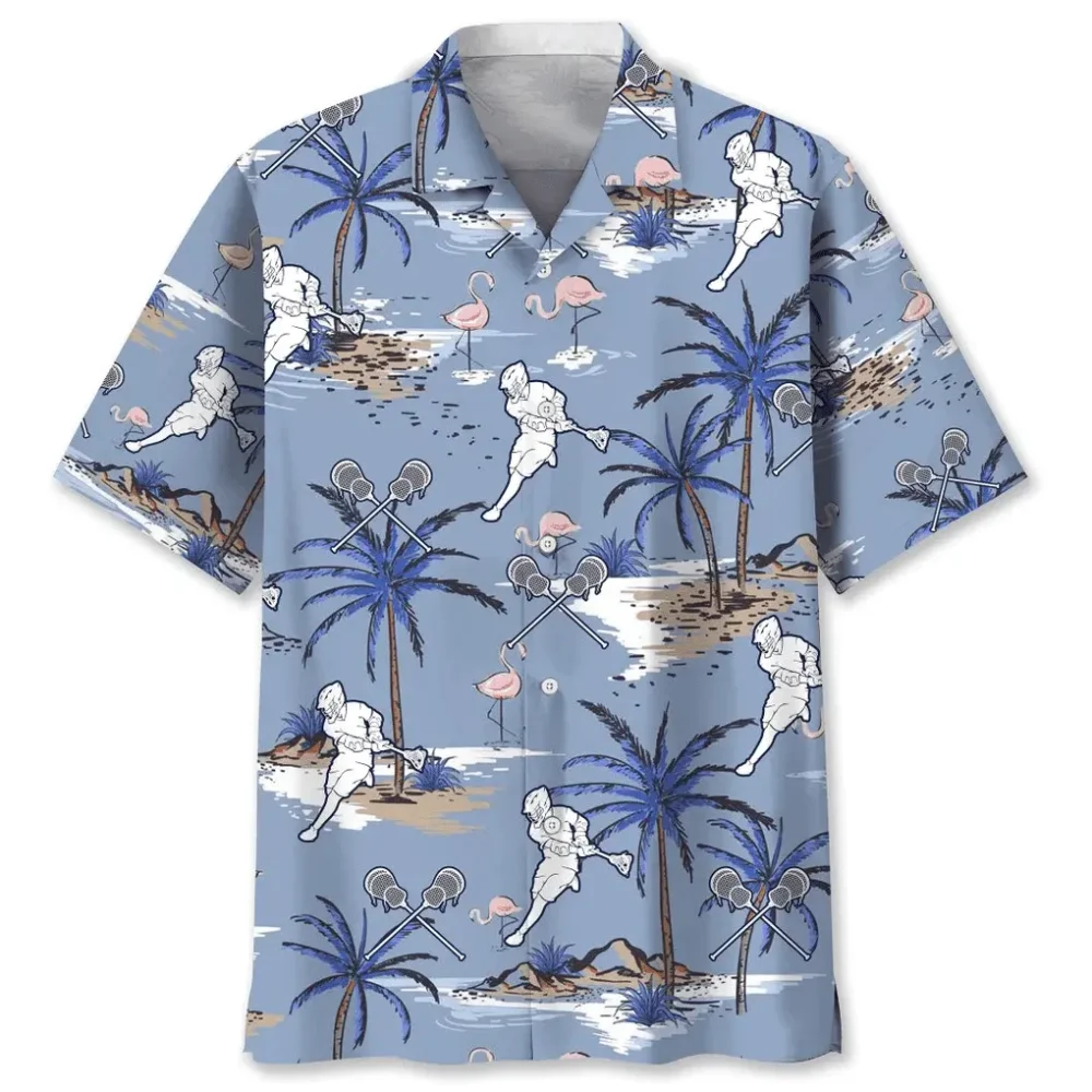 Lacrosse Blue Hawaiian Shirt HWBN2762315 - Beltina