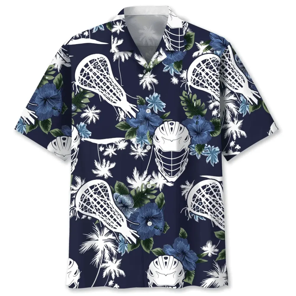 Lacrosse Blue Nature Hawaiian Shirt HWBN2762316 - Beltina