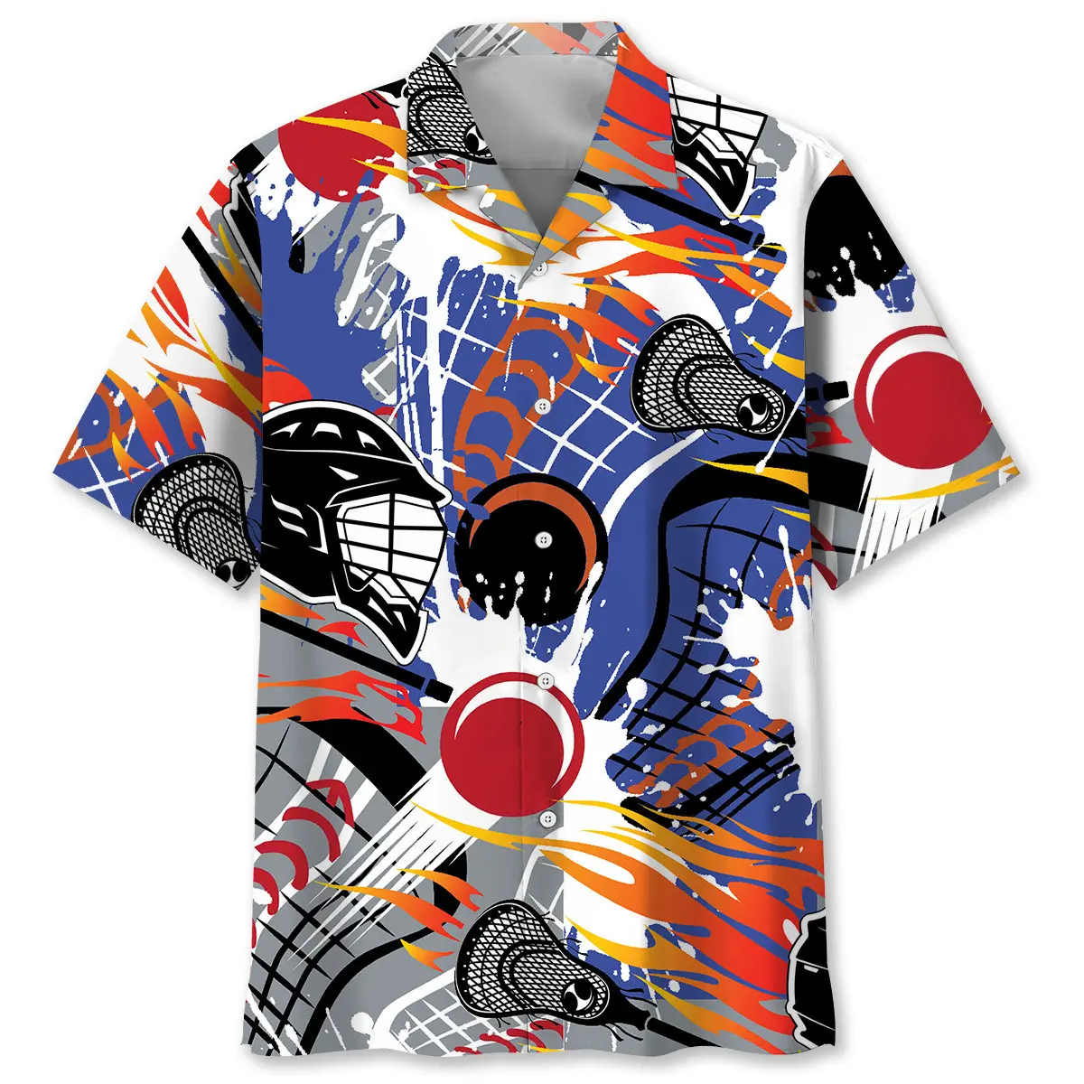 lacrosse-water-color-hawaiian-shirt