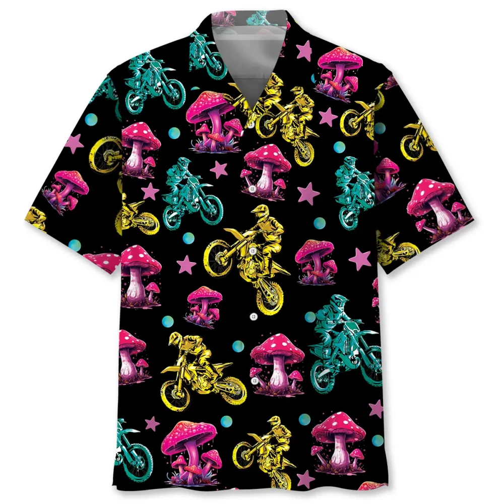 Magic Mushroom Dirt Bike Racing Hawaiian Shirt HWBN2762894 - Beltina
