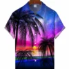 Men's Blue-Violet Gradient Hawaiian Coco Hawaiian Shirt HWBN2765346 - Beltina