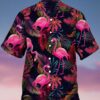 Men's Botanical Flamingo Print Casual Hawaiian Shirt HWBN2765388 - Beltina
