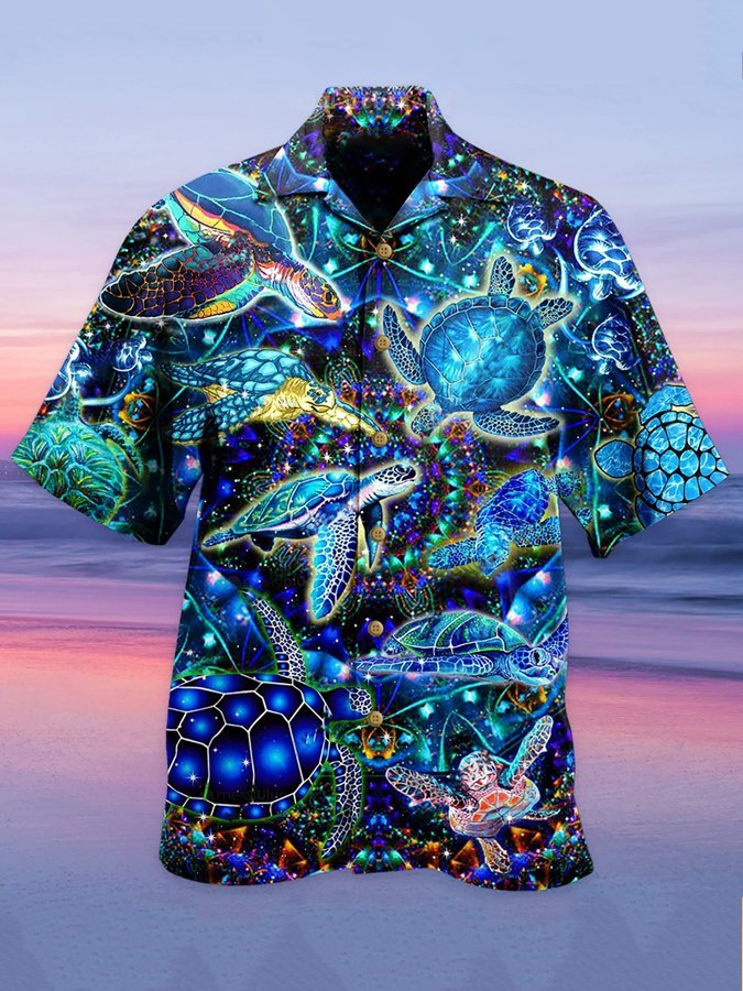 mens-casual-turtle-print-hawaiian-shirt