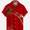 Men's Christmas Elk Coconut Tree Print Hawaiian Shirt HWBN2765360 - Beltina