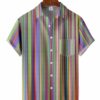 Men's Coloful Stripes Casual Hawaiian Shirt HWBN2765344 - Beltina