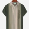 Mens Color-block Striped Casual Breathable Bowling Hawaiian Shirts HWBN2765369 - Beltina