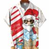 Men's Funny Santa Claus Printing Casual Hawaiian Shirt HWBN2765234 - Beltina
