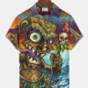 Mens Hawaii Tiki Print Front Buttons Soft Breathable Casual Hawaiian Shirt HWBN2765343 - Beltina