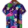 Men's Hawaiian Floral Flamingo Hawaiian Shirt HWBN2765238 - Beltina