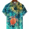 Men's Ocean Print Turtle Hawaiian Shirt HWBN2765339 - Beltina