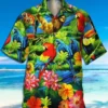 Men's Parrot Print Casual Breathable Hawaiian Shirt HWBN2765332 - Beltina