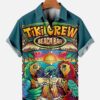 Men's Parrot Tiki Bar Print Loose Hawaiian Shirt HWBN2765311 - Beltina