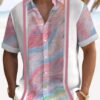 Men's Retro Gradient Contrast Print Hawaiian Shirt HWBN2765255 - Beltina