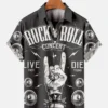 Men's Rock Poster Print Casual Loose Hawaiian Shirt HWBN2765383 - Beltina