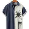 Men's Simple Coconut Patchwork Print Hawaiian Shirt HWBN2765325 - Beltina