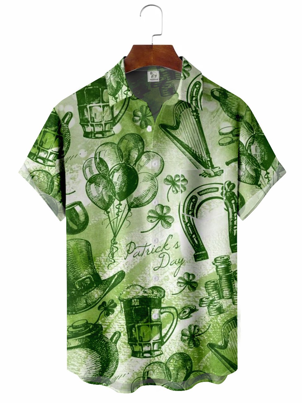 Men's St.Ptrick's Day Pattern Casual Hawaiian Shirt HWBN2765164 - Beltina