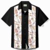 Men's Vintage Bowling Instrument Guitar Print Casual Hawaiian Shirt HWBN2765040 - Beltina