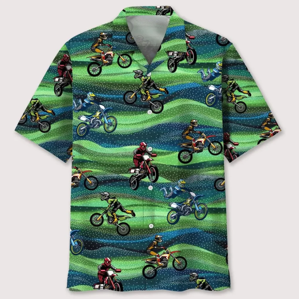 motocross seamless pattern hawaiian shirt HWBN2762692 - Beltina