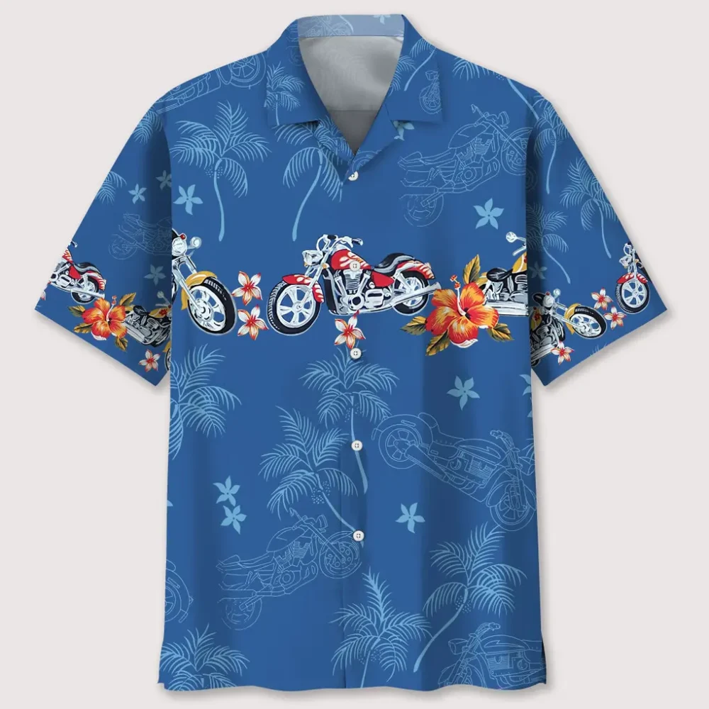 Motorcycle Flower Tropical Hawaiian Shirt HWBN2762532 - Beltina