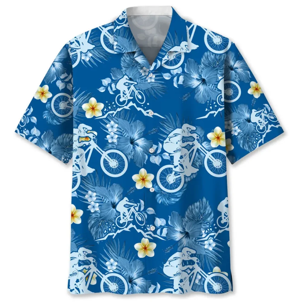 Mountain Bike Blue Nature Hawaiian Shirt HWBN2762538 - Beltina