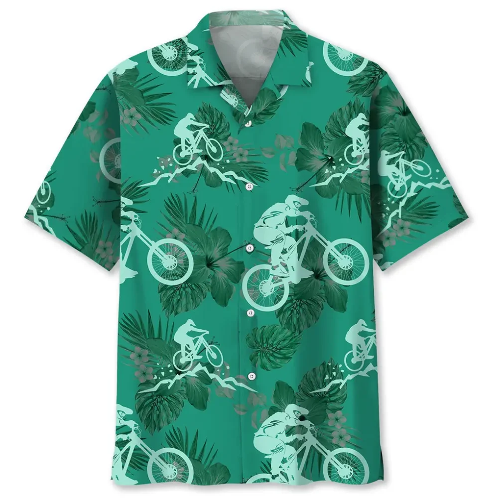 Mountain Bike Kelly Green Hawaiian Shirt HWBN2762544 - Beltina
