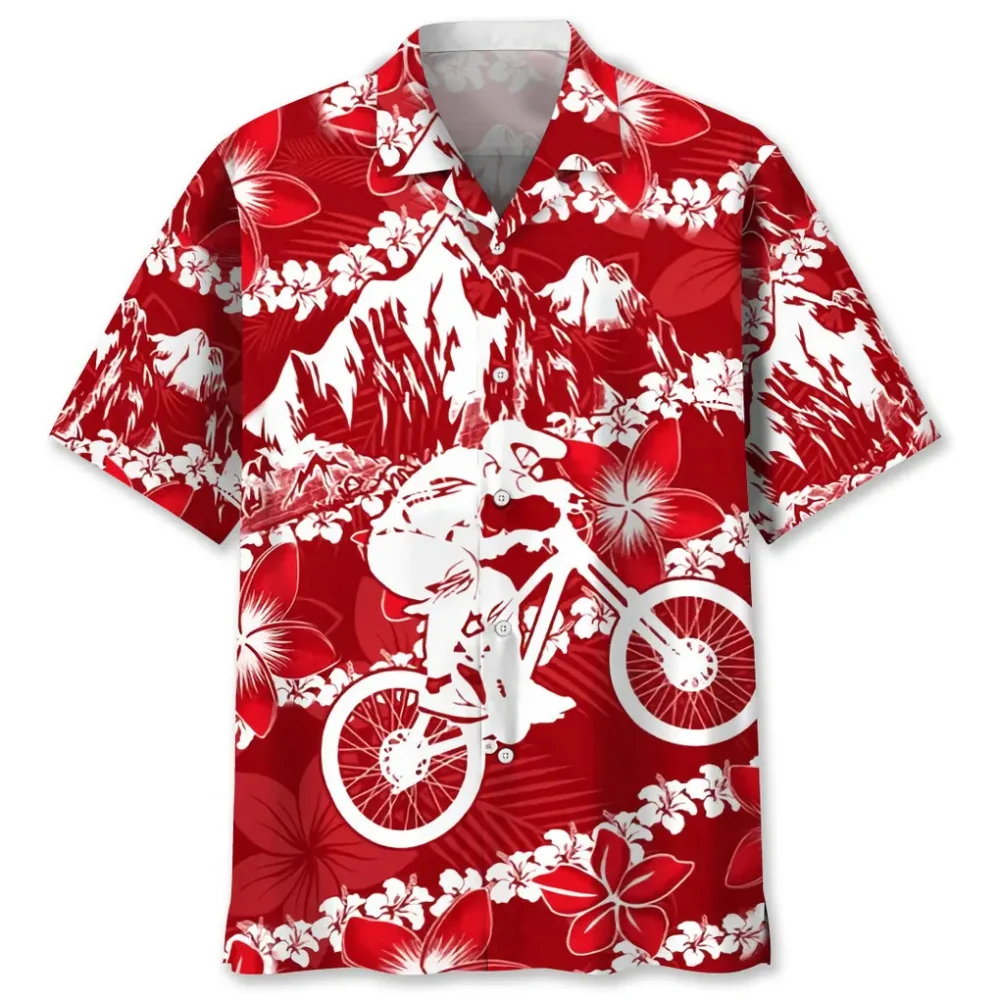 Mountain Bike Red Nature Hawaiian Shirt HWBN2762550 - Beltina