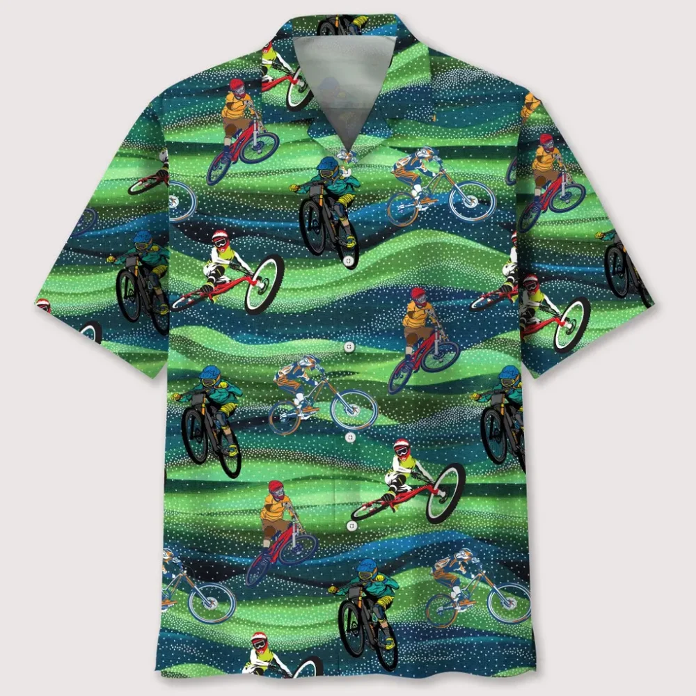 Mountain Bike Seamless Pattern Hawaiian Shirt HWBN2762551 - Beltina