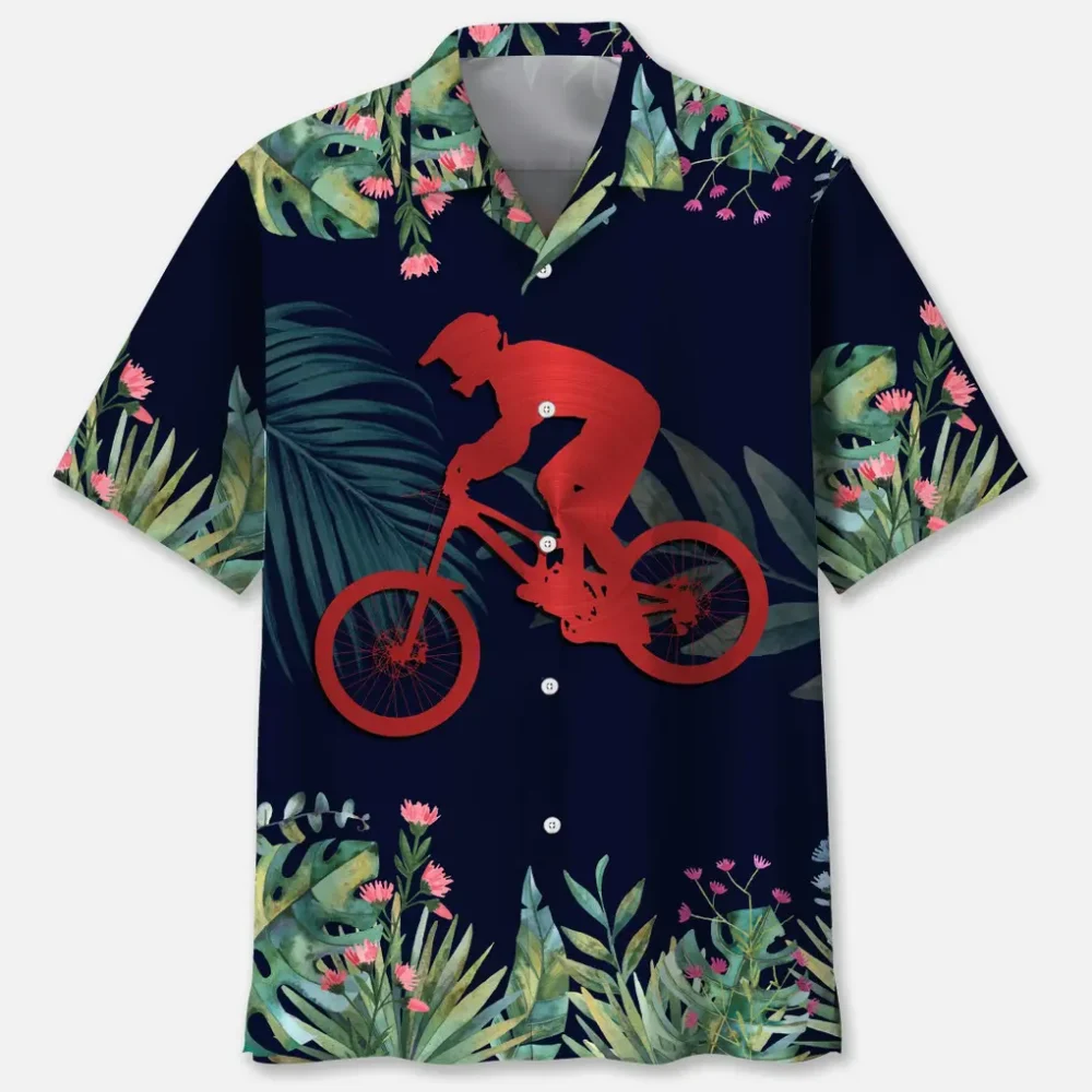 Mountain Bike Tropical Leaf Hawaiian Shirt HWBN2762553 - Beltina
