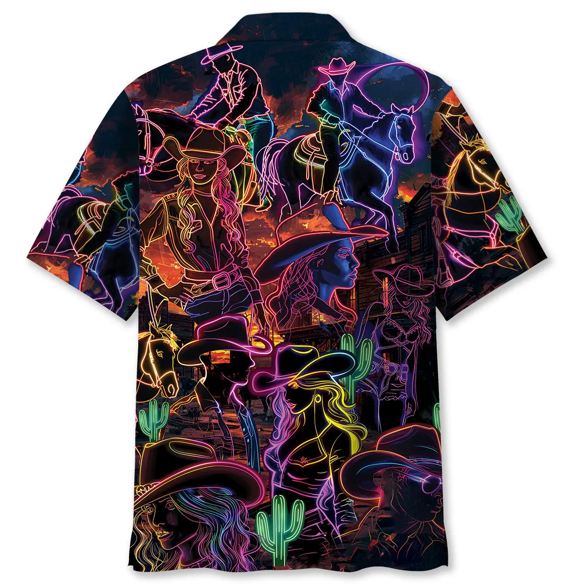 neon-cowboy-vintage-art-hawaiian-shirt-2