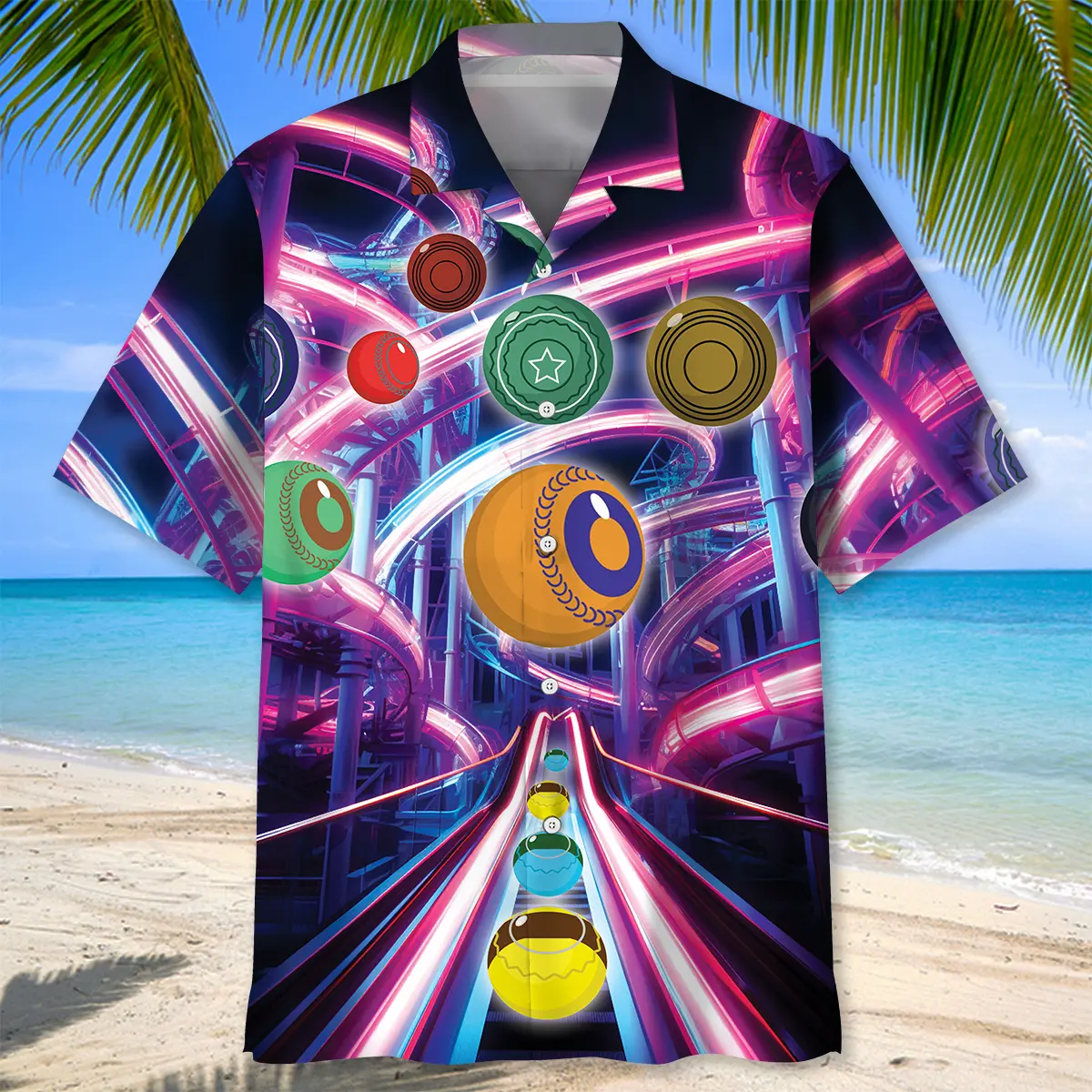 neon-roller-coaster-lawn-bowl-hawaiian-shirt-1