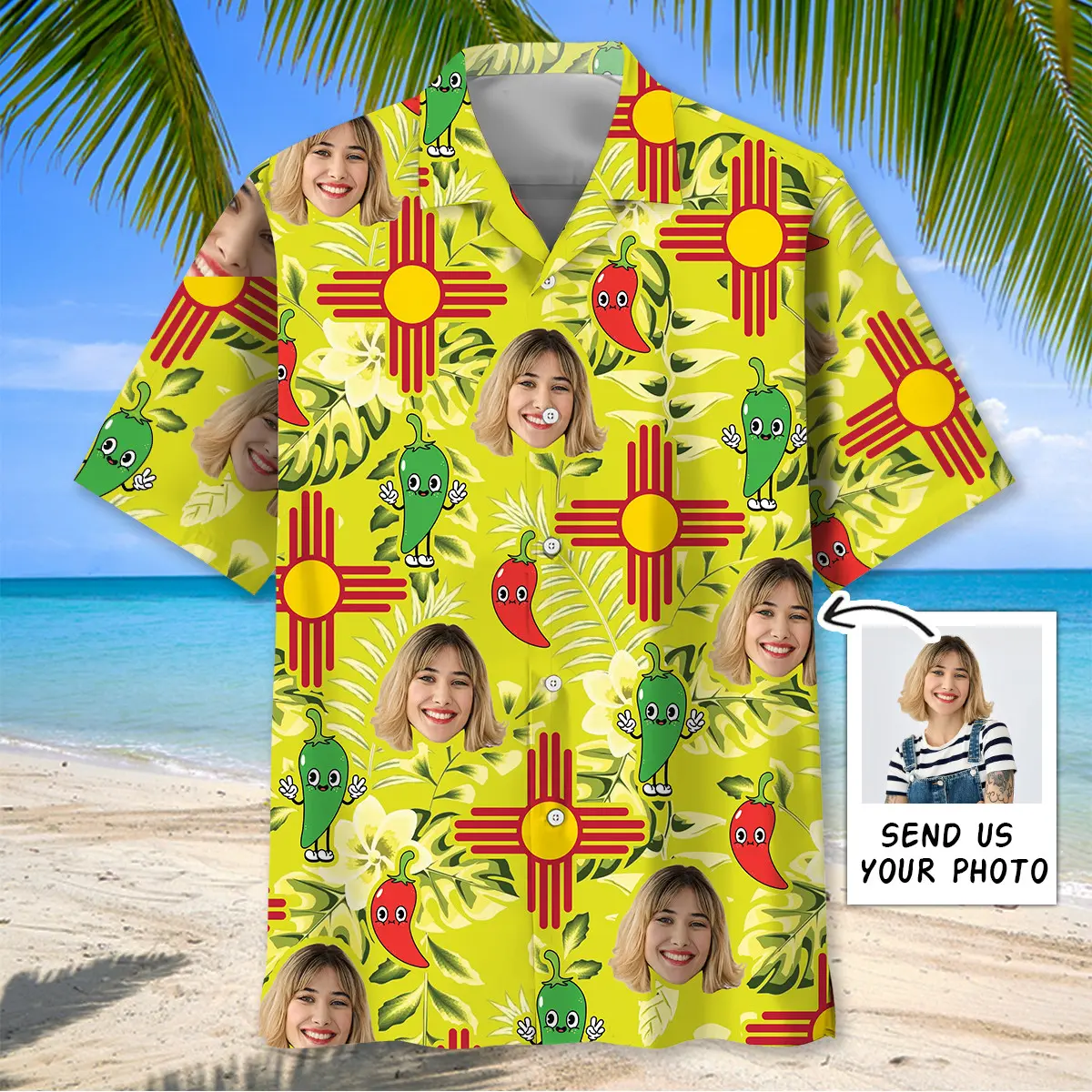 new-mexico-dancing-chilies-custom-face-hawaiian-shirt