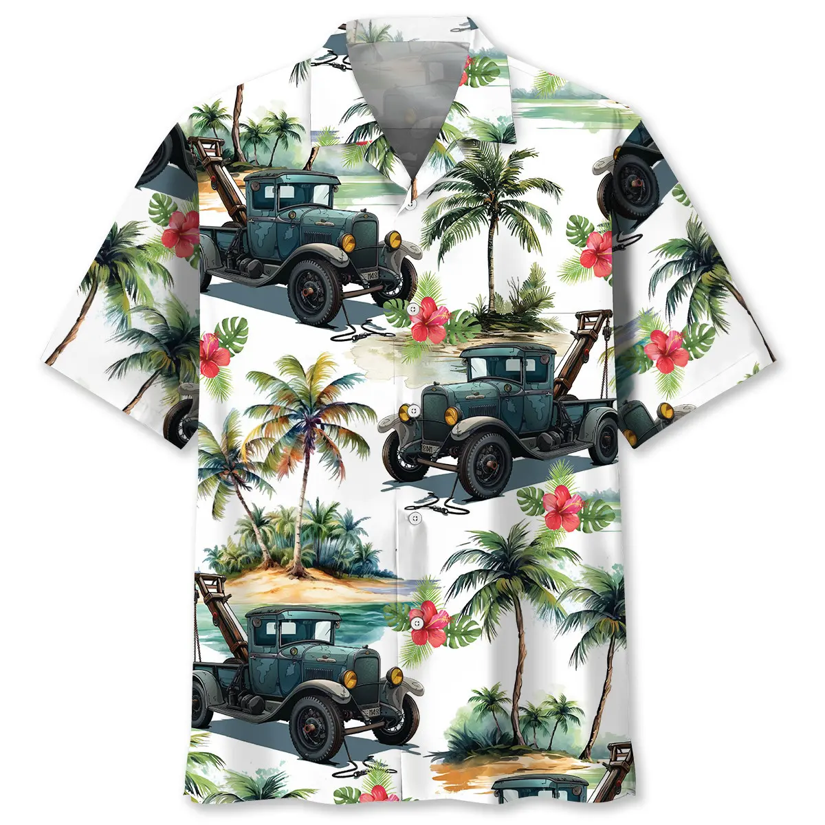 old-tow-truck-hawaiian-shirt