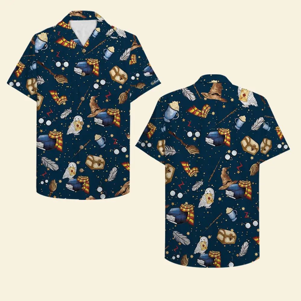 Owl and Scarf Seamless Pattern Unisex Hawaiian Shirt Aloha Shirt Summer Vibe Gifts for Fans HWBN2765597 - Beltina