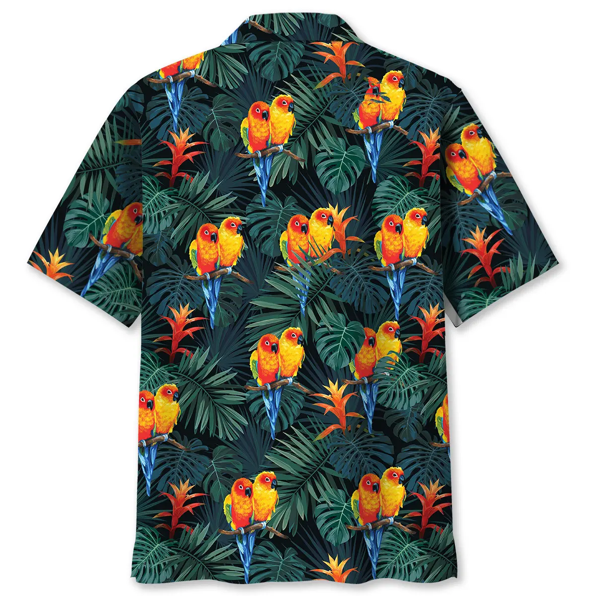 parrot-dark-green-tropical-hawaiian-shirt-2