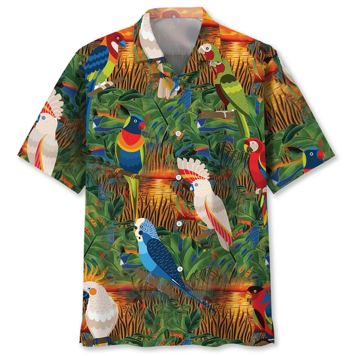 parrot-sunset-marsh-hawaiian-shirt