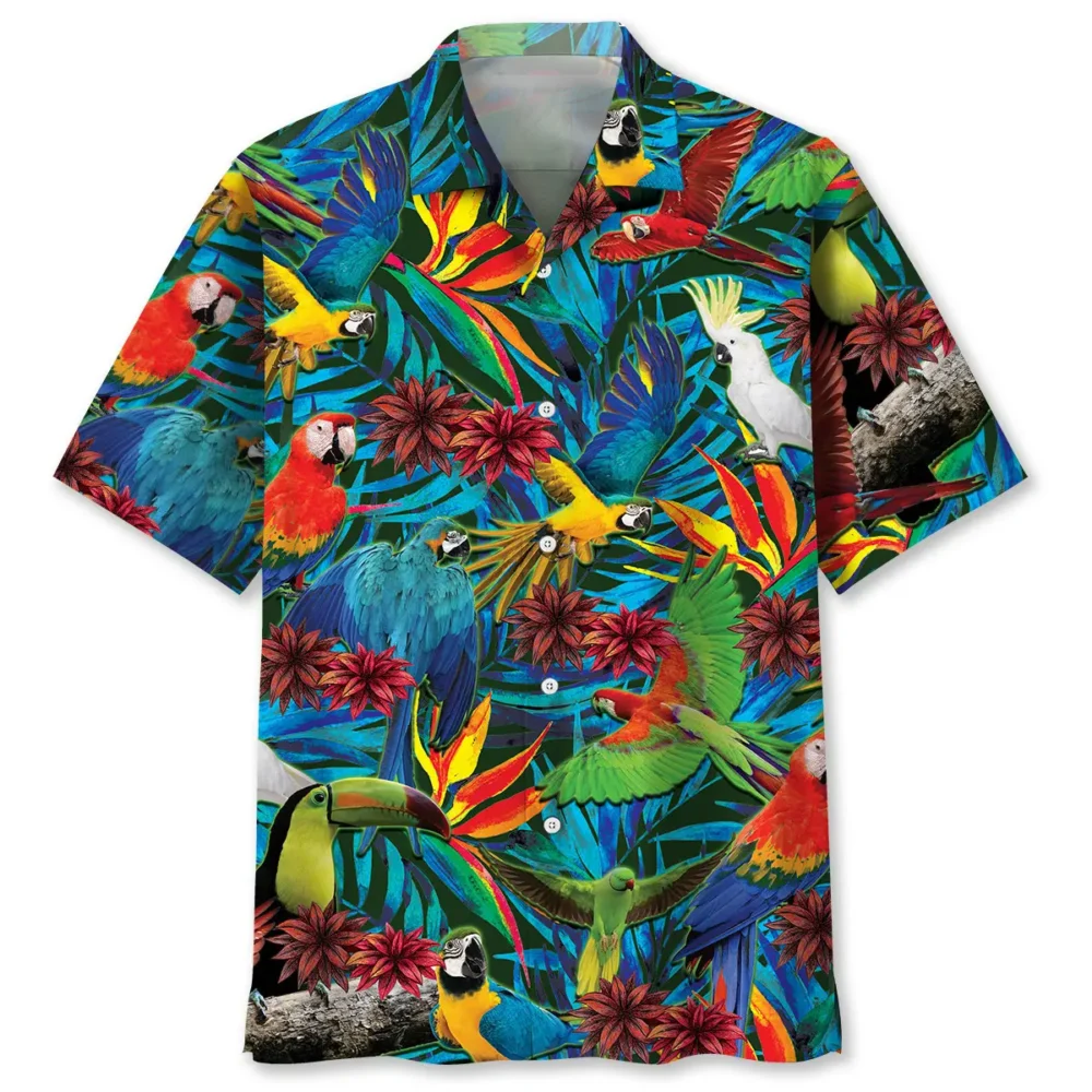 Parrot Tropical Hawaiian Shirt HWBN2762740 - Beltina