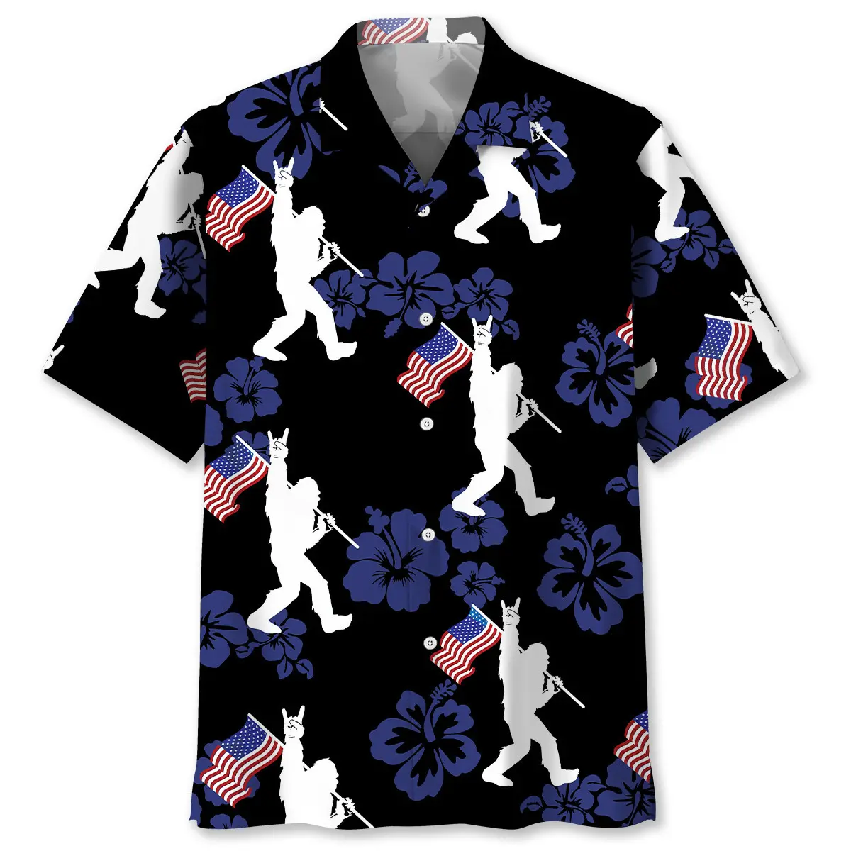 patriotic-bigfoot-usa-flag-hawaiian-shirt