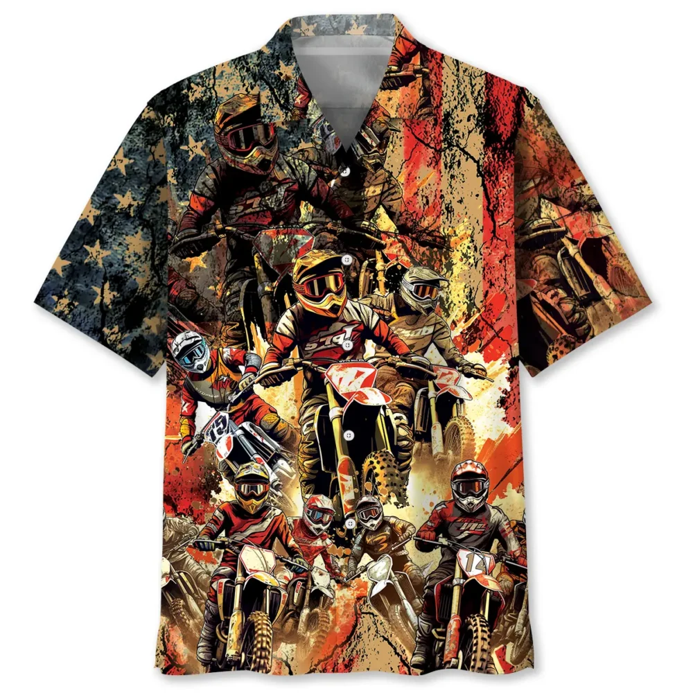 Patriotic Dirt Bike Racing Hawaiian Shirt HWBN2762895 - Beltina