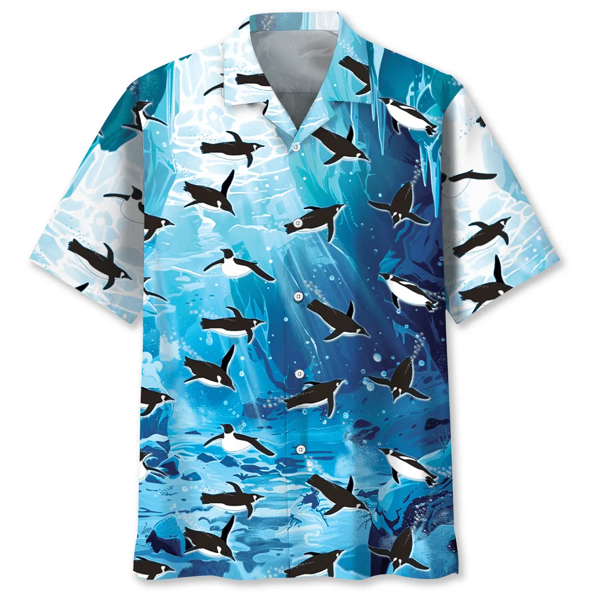 penguin-ice-under-water-hawaiian-shirt