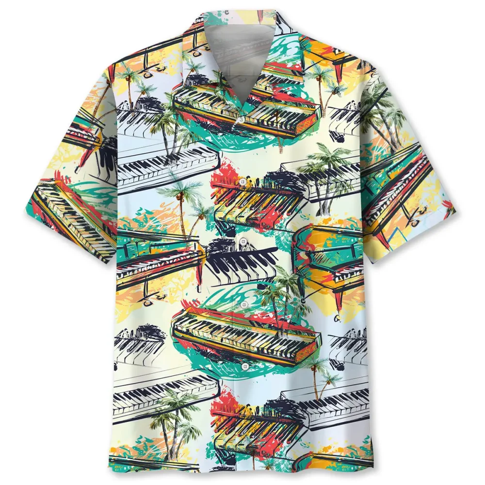 Piano Colorful Hawaiian Shirt HWBN2762865 - Beltina