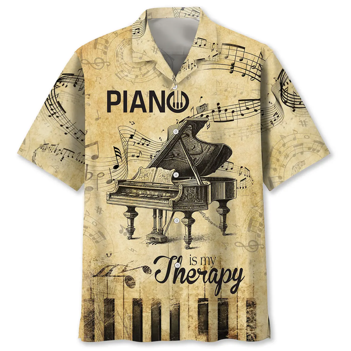 piano-is-my-therapy-hawaiian-shirt